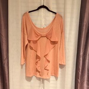 Charming Charlie Pink Salmon Knit Bow Sweater 💕